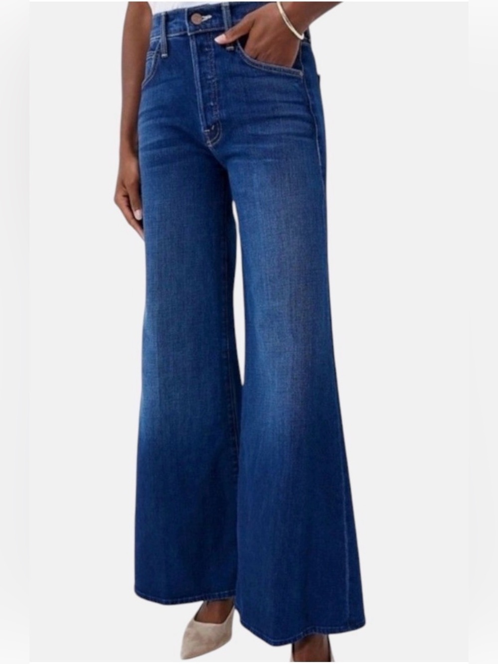 MOTHER The Tomcat Roller Jeans Sweet Lime Wide Leg 30